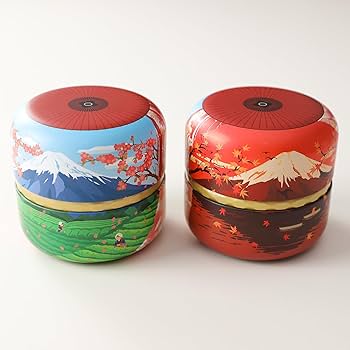 Amazon | 荒畑園 日本茶 ギフト 富士暦缶 70g×2本 箱入 なつめ缶